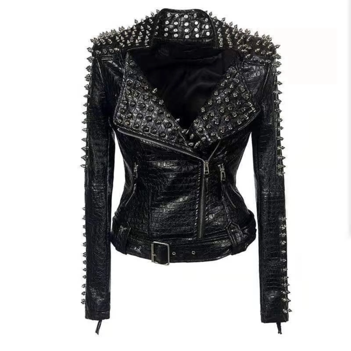 Осенняя Короткая кожаная куртка Goth, женские пальто, одежда с длинным рукавом, модные топы в стиле Харадзюку, женские черные куртки с заклепками Y2k
Осенняя Короткая кожаная куртка Goth, женские пальто, одежда с длинным рукавом, модные топы в стиле Харадзюку, женские черные куртки с заклепками Y2k