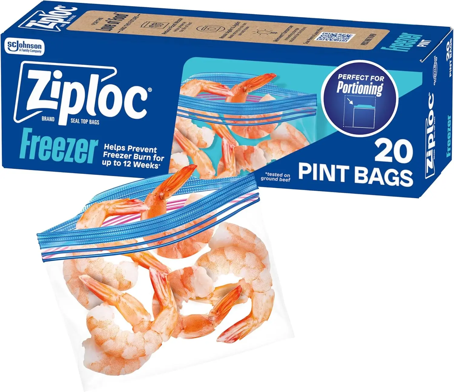 Pint Food Storage Freezer Bags, Grip 'n Seal Technology for Easier Open and Close, 20 Count
Pint Food Storage Freezer Bags, Grip 'n Seal Technology for Easier Open and Close, 20 Count