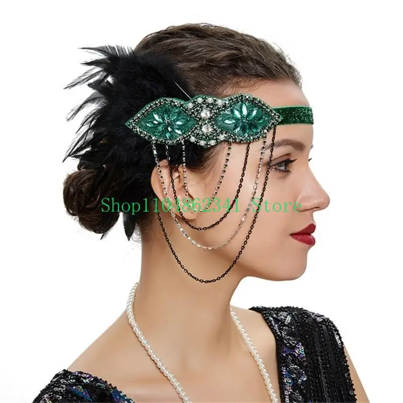 652F Vintage Headpiece Flapper Feathers Fancy Headband Headpiece Hair Accessories
652F Vintage Headpiece Flapper Feathers Fancy Headband Headpiece Hair Accessories