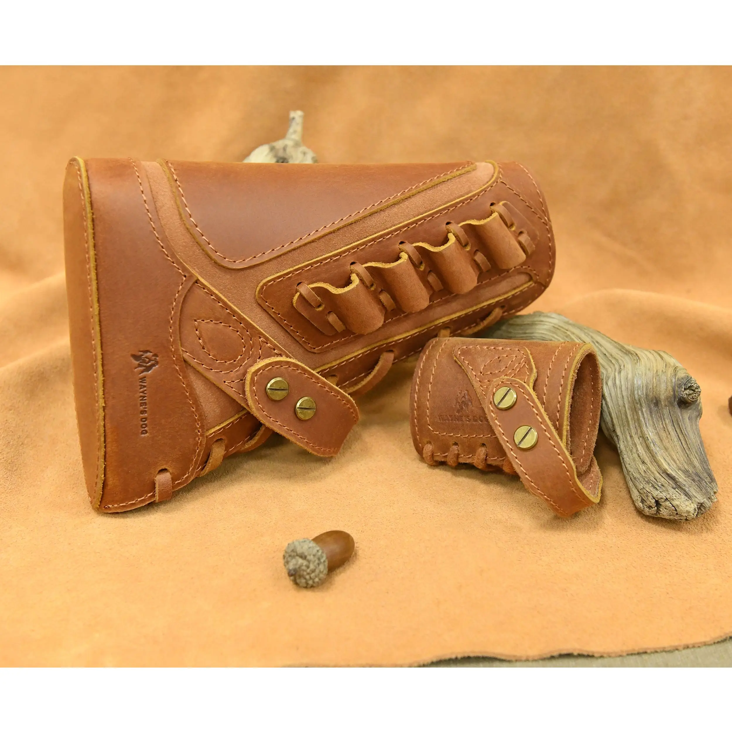 WAYNE'S DOG 1 Combo No Drill Leather Rifle Ammo Pouch Buttstock Holster with Gun Holder Loop For .30/30 .308 .22.45/70 .357
WAYNE'S DOG 1 Combo No Drill Leather Rifle Ammo Pouch Buttstock Holster with Gun Holder Loop For .30/30 .308 .22.45/70 .357