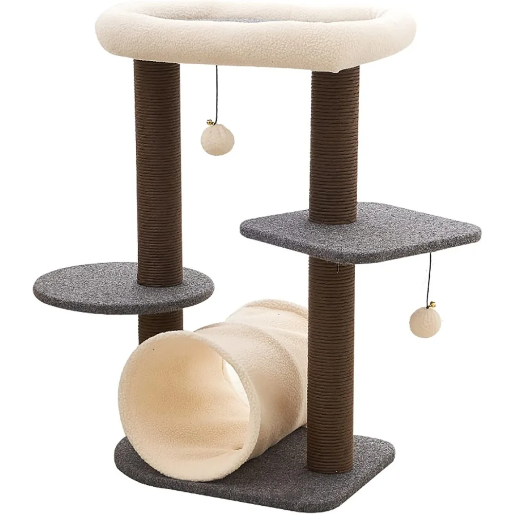 CAYJ Multifunctional Cat Tree: Sisal Scratcher, Cat House, Platforms, Hanging Ball & Tunnel Villa
CAYJ Multifunctional Cat Tree: Sisal Scratcher, Cat House, Platforms, Hanging Ball & Tunnel Villa