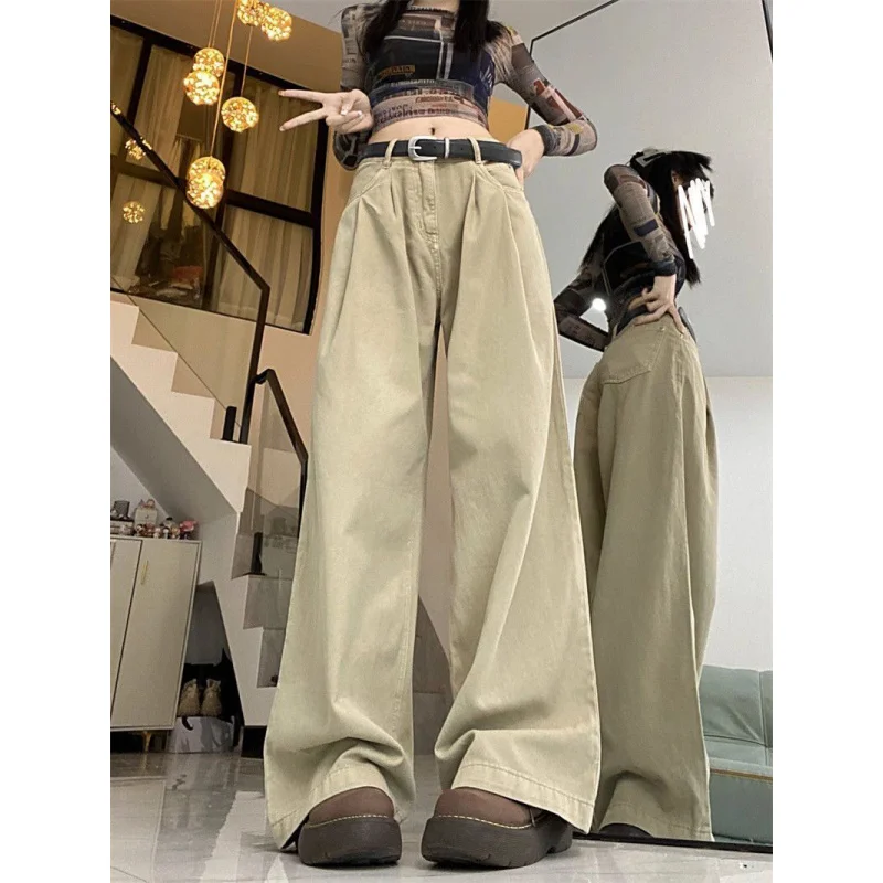 Niche Khaki Wide Leg Jeans Spring New High Waist Slimming Loose Drooping Casual Straight-Leg Mop Pants Women
Niche Khaki Wide Leg Jeans Spring New High Waist Slimming Loose Drooping Casual Straight-Leg Mop Pants Women
