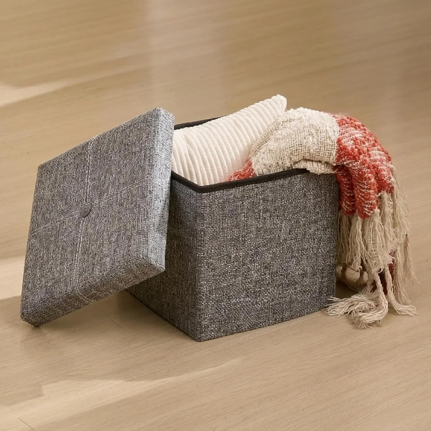 11.8" Ottoman with Storage, Tufted Upholstered Storage Stool, Modern Hideaway Chest with Removable Lid and Footrest for Living Room, Entryway - Grey
11.8" Ottoman with Storage, Tufted Upholstered Storage Stool, Modern Hideaway Chest with Removable Lid and Footrest for Living Room, Entryway - Grey