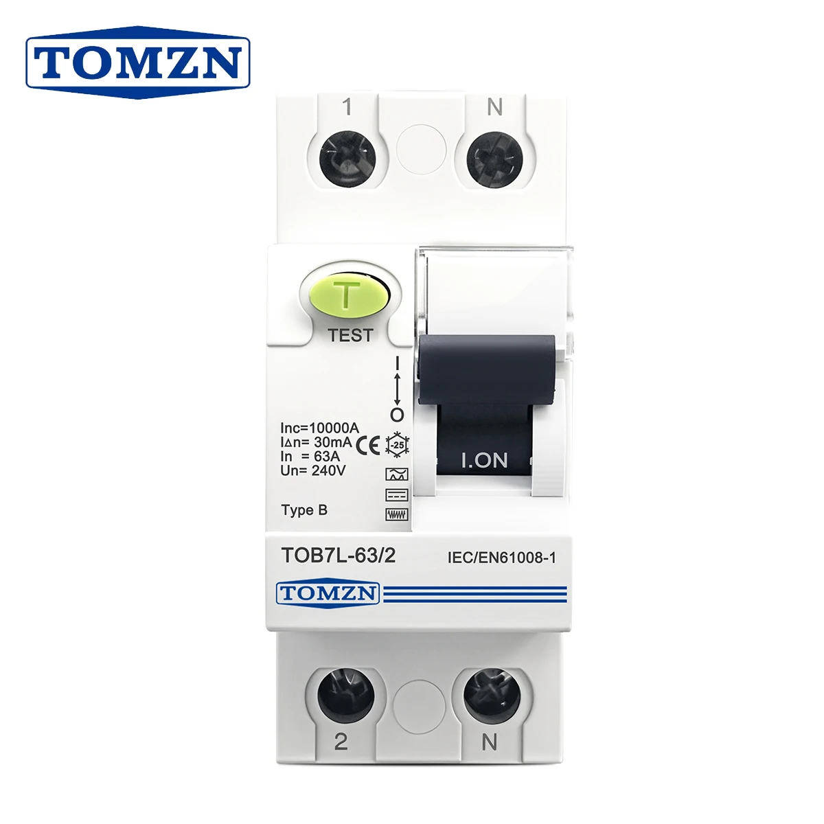 TOMZN TOB7L Type B RCCB 2P 63A 30/100/300mA Single Phase | Electromagnetic Leakage Breaker | DIN Rail
TOMZN TOB7L Type B RCCB 2P 63A 30/100/300mA Single Phase | Electromagnetic Leakage Breaker | DIN Rail