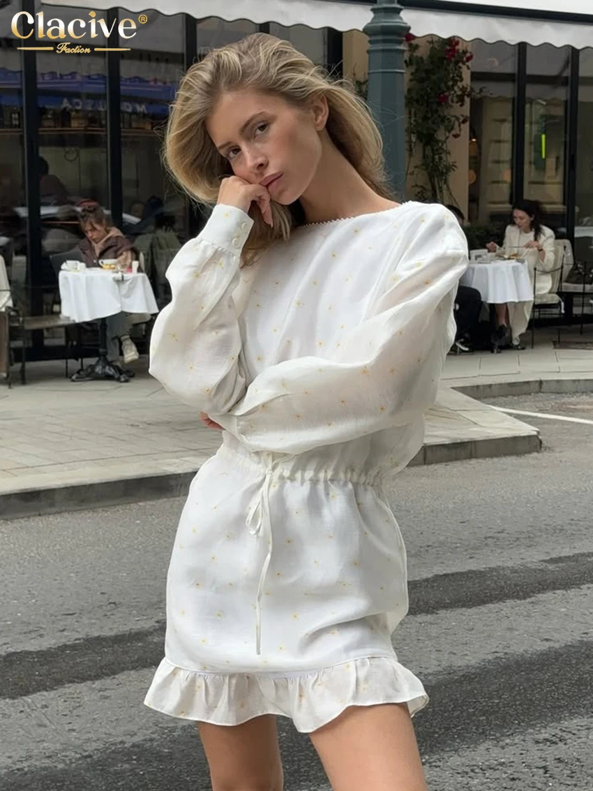 Clacive Fashion Loose Print Women Dress 2026 Autumn O-Neck Long Sleeve Mini Dresses Elegant Classic Lace-Up Ruffles Female Dress
Clacive Fashion Loose Print Women Dress 2026 Autumn O-Neck Long Sleeve Mini Dresses Elegant Classic Lace-Up Ruffles Female Dress