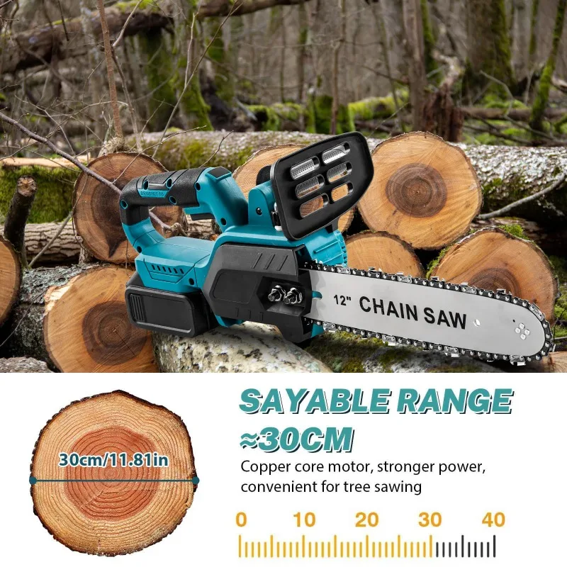 【Professional Grade】TX 12-Inch Brushless Cordless Chainsaw, 0-8000RPM, Compatible with for Makita 18V Battery30 Cutting Capacity
【Professional Grade】TX 12-Inch Brushless Cordless Chainsaw, 0-8000RPM, Compatible with for Makita 18V Battery30 Cutting Capacity