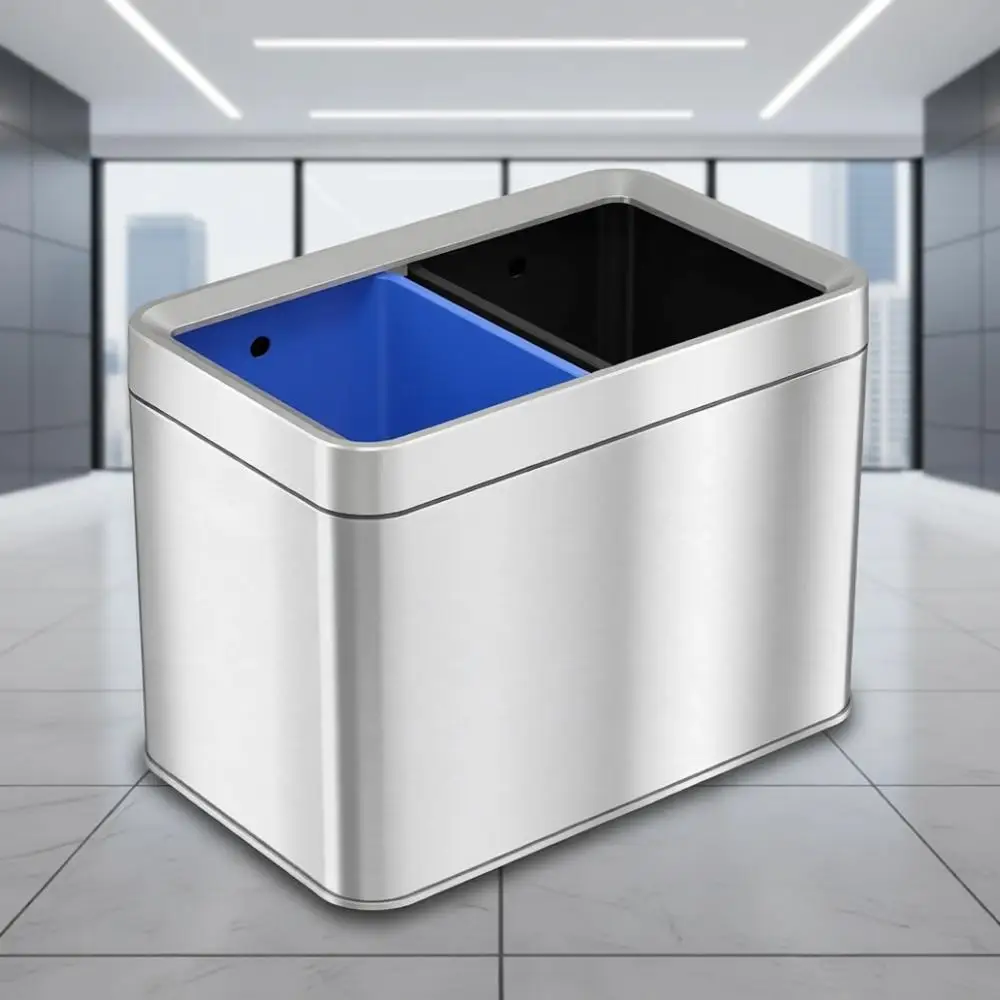 20L Dual-Compartment Stainless Steel Trash Can with Recycle Bin for Home, Office, Kitchen, and More
20L Dual-Compartment Stainless Steel Trash Can with Recycle Bin for Home, Office, Kitchen, and More