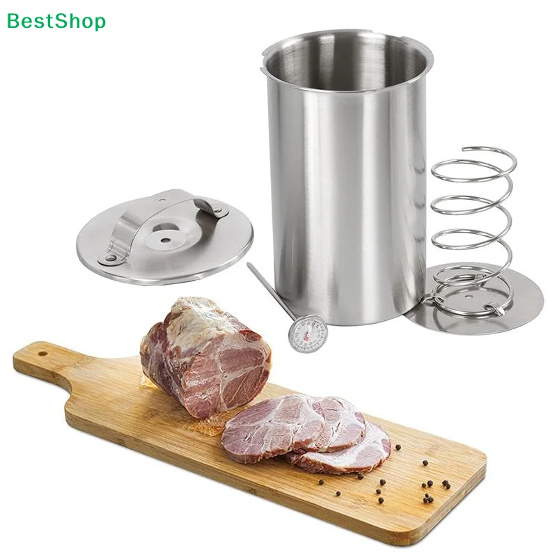 ♫Stainless Steel Meat Press Ham Maker with Thermometer,Homemade Deli Meat & Sausage Cooker
♫Stainless Steel Meat Press Ham Maker with Thermometer,Homemade Deli Meat & Sausage Cooker