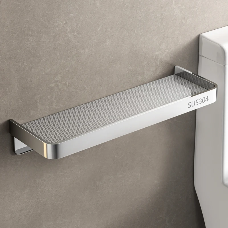 304 Stainless Steel Bathroom Shelf No Drill Wall Mounted Toilet Storage Organizer
304 Stainless Steel Bathroom Shelf No Drill Wall Mounted Toilet Storage Organizer