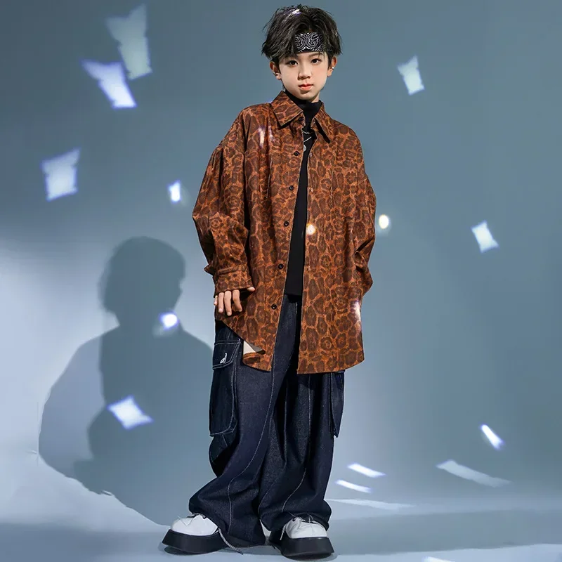Children Costume Boys Streetwear Hip Hop Leopard Loose Long Sleeve Shirts Cargo Pants Sets Girls Kids Tracksuits Y2k Clothes
Children Costume Boys Streetwear Hip Hop Leopard Loose Long Sleeve Shirts Cargo Pants Sets Girls Kids Tracksuits Y2k Clothes