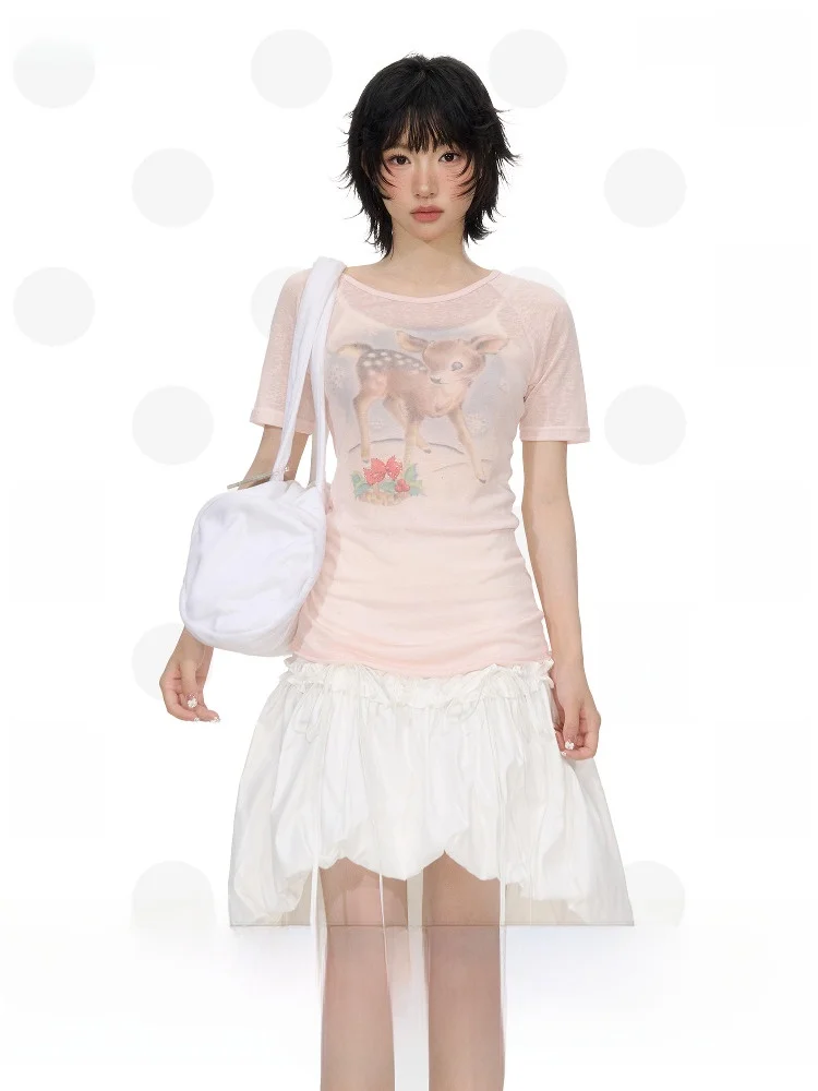NECY Original Deer Print ort Sve Sweet And Spicy Slim Fit Summer Thin round Ne T-irt Women's Pure Desire Top
NECY Original Deer Print ort Sve Sweet And Spicy Slim Fit Summer Thin round Ne T-irt Women's Pure Desire Top