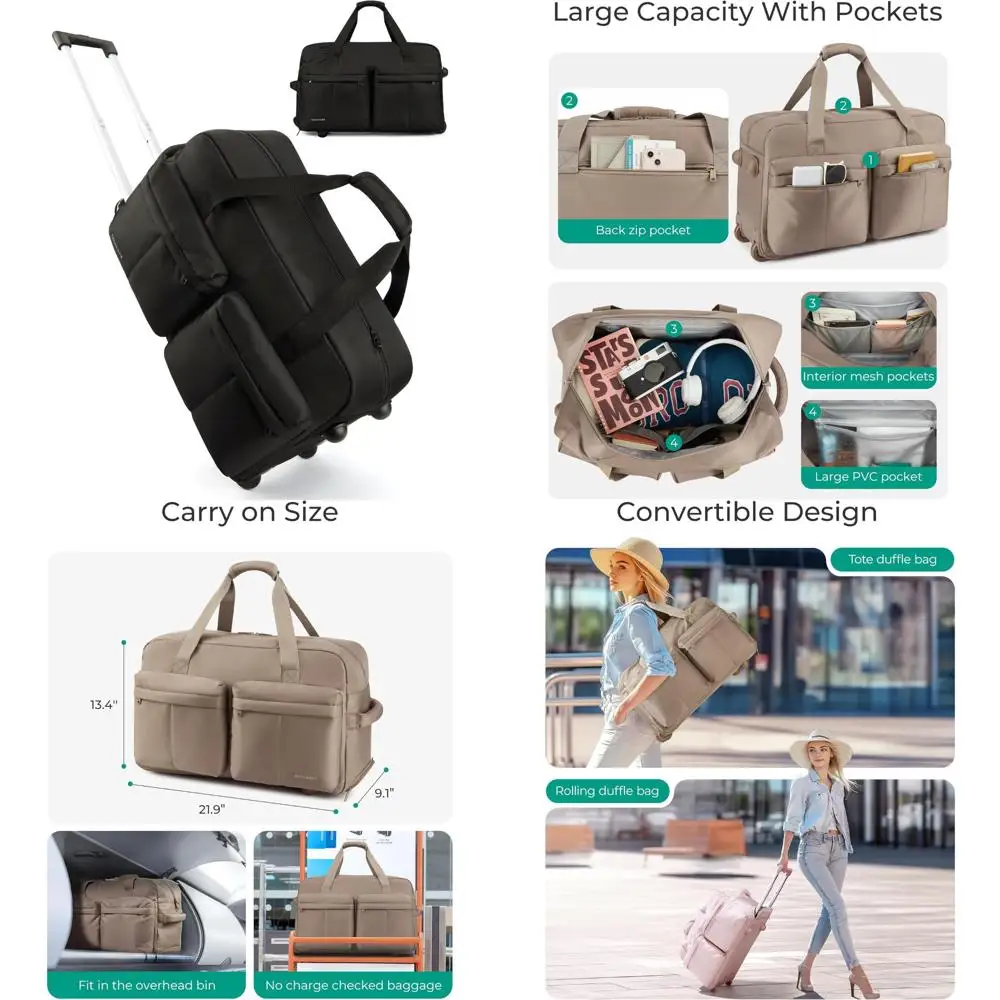 Спортивная сумка на колесиках, 42 л — ручная кладь с колесами, дорожная спортивная сумка, мокрый карман, компактная и универсальная
Спортивная сумка на колесиках, 42 л — ручная кладь с колесами, дорожная спортивная сумка, мокрый карман, компактная и универсальная