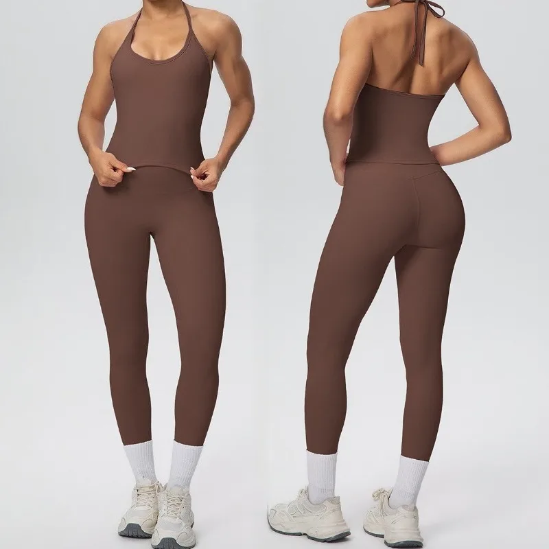 Бесшовный женский комплект для йоги из 2 предметов, спортивный костюм для фитнеса и спортзала, облегающий быстросохнущий жилет с подвесным воротником, брюки, тренировочный костюм
Бесшовный женский комплект для йоги из 2 предметов, спортивный костюм для фитнеса и спортзала, облегающий быстросохнущий жилет с подвесным воротником, брюки, тренировочный костюм