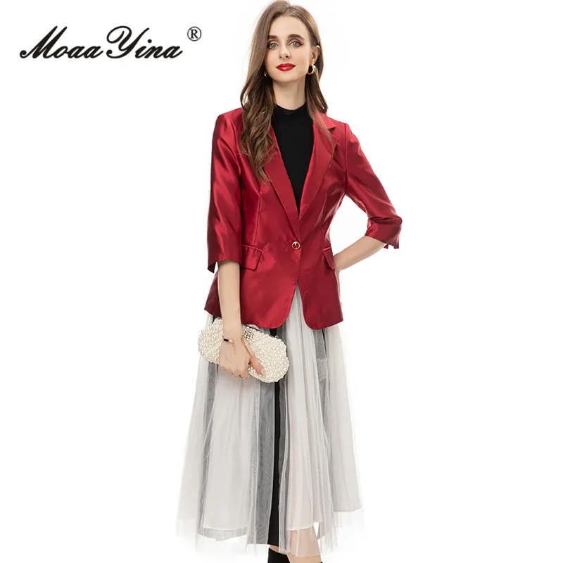 MoaaYina Autumn Fashion Designer Vintage Hit Color Skirt Set Women's Turtleneck Sweater+Slim Suit Coats+Mesh Skirt 3 Pieces Set
MoaaYina Autumn Fashion Designer Vintage Hit Color Skirt Set Women's Turtleneck Sweater+Slim Suit Coats+Mesh Skirt 3 Pieces Set