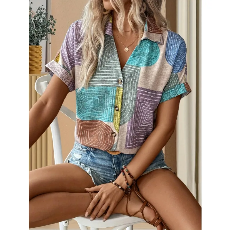 Плюс размер 1XL-5XL, новая женская повседневная рубашка на пуговицах с v-образным вырезом и принтом, женская модная футболка с коротким рукавом, топы
Плюс размер 1XL-5XL, новая женская повседневная рубашка на пуговицах с v-образным вырезом и принтом, женская модная футболка с коротким рукавом, топы