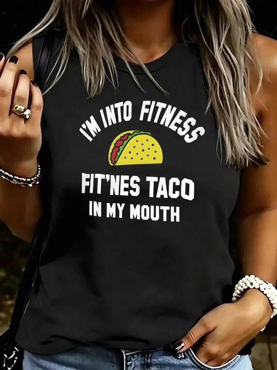 Women Funny Fitness Taco In My Mouth Graphic Print Sleeveless Tank Top Breathable Casual Vest
Women Funny Fitness Taco In My Mouth Graphic Print Sleeveless Tank Top Breathable Casual Vest
