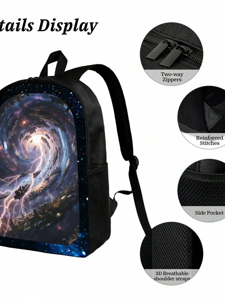 Galaxy Spiral Backpack Cosmic Design Spacious Travel Bag With Two-Way Zippers And Breathable Straps
Galaxy Spiral Backpack Cosmic Design Spacious Travel Bag With Two-Way Zippers And Breathable Straps