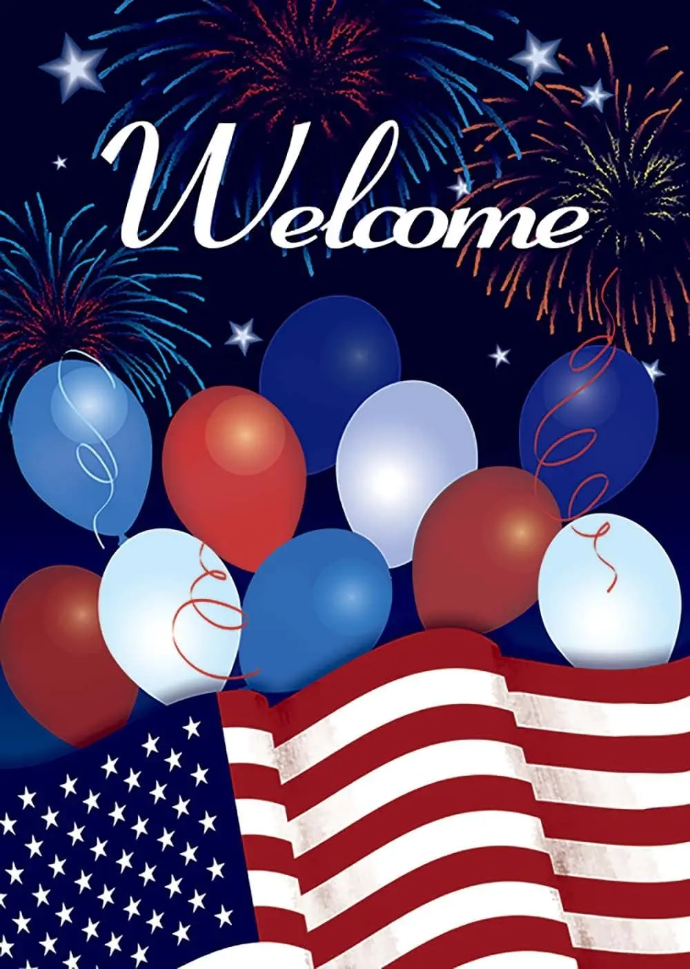 Welcome 4th of July Double Sided American Flag Outdoor Yard Flag Fireworks Patriotic House Flag Banner for Outside House Yard Ho
Welcome 4th of July Double Sided American Flag Outdoor Yard Flag Fireworks Patriotic House Flag Banner for Outside House Yard Ho