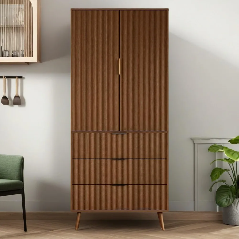 Elegant Kitchen Storage Cabinet with Adjustable Shelves, Fluted Panel Design, and 3 Drawers, 2 Doors Wooden Cupboard
Elegant Kitchen Storage Cabinet with Adjustable Shelves, Fluted Panel Design, and 3 Drawers, 2 Doors Wooden Cupboard