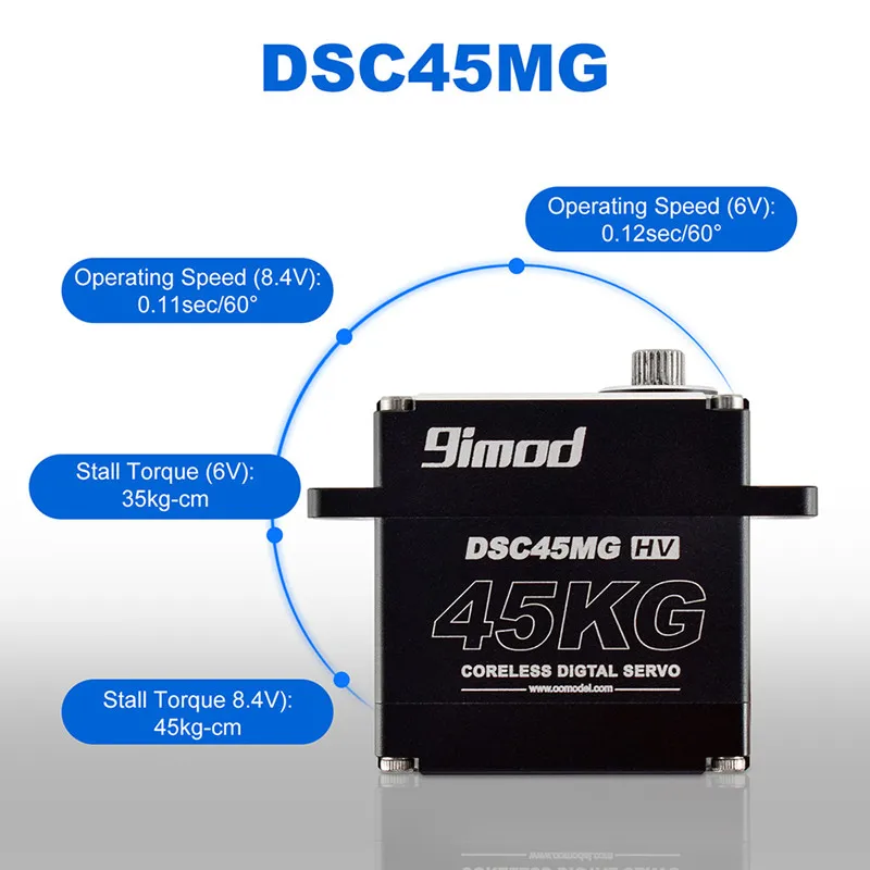 9imod DSC45MG-45kg Metal Gear Digital High Pressure Waterproof Servo Suitable For 1/8 1/10 Remote Control Car
9imod DSC45MG-45kg Metal Gear Digital High Pressure Waterproof Servo Suitable For 1/8 1/10 Remote Control Car