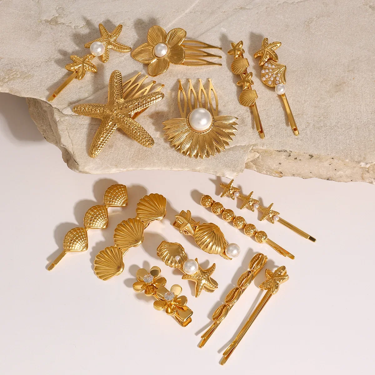 European and American personalized retro hairpin 18k gold stainless steel retro pattern starfish one-word hairpin
European and American personalized retro hairpin 18k gold stainless steel retro pattern starfish one-word hairpin