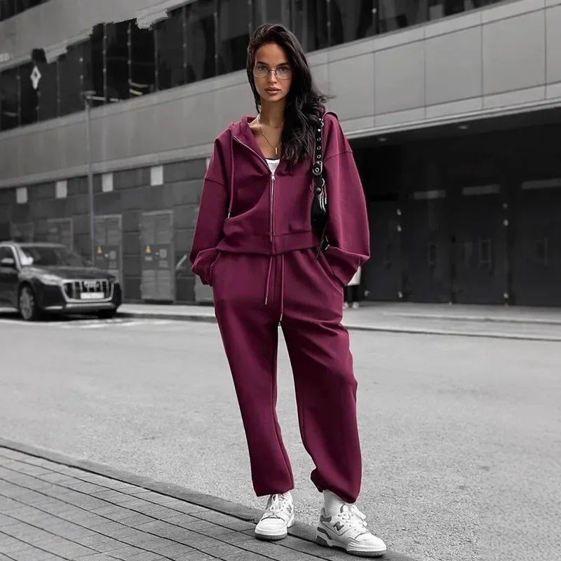 Cross-border 2025 new fashion loose purple women's trousers set elegant long-sleeved jacket with high-waisted trousers
Cross-border 2025 new fashion loose purple women's trousers set elegant long-sleeved jacket with high-waisted trousers