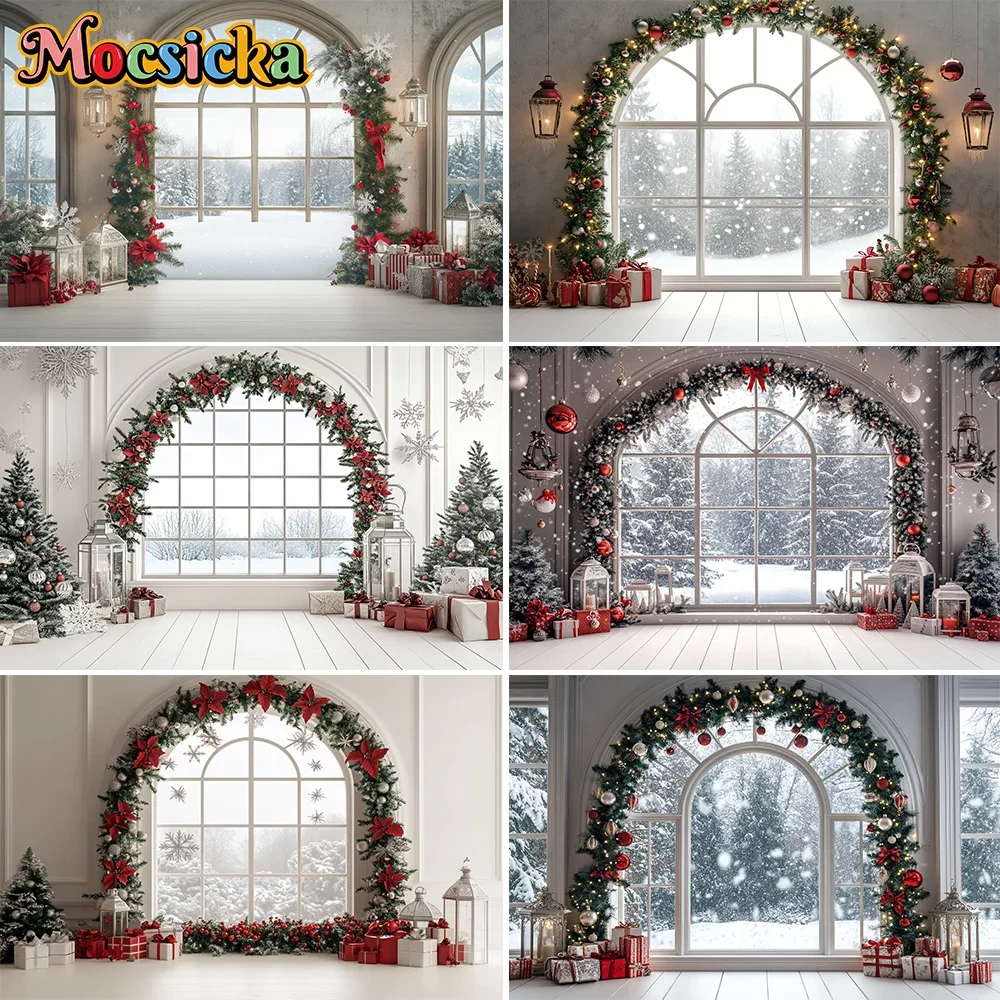 Christmas Photography Backdrops Wreath Arched Wall Wooden Door Xmas Trees Gift Decoration Kids Family Portrait Photo Background
Christmas Photography Backdrops Wreath Arched Wall Wooden Door Xmas Trees Gift Decoration Kids Family Portrait Photo Background