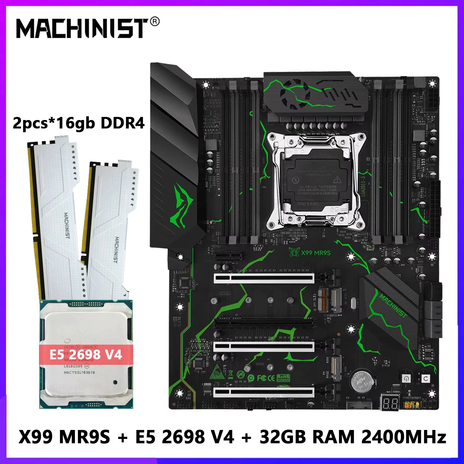 Комбинированная материнская плата MACHINIST X99 MR9S ATX с процессором LGA 2011-3 Xeon E5 2698 V4 Aan DDR4 32 ГБ (2*16 ГБ) 2400 МГц ECC RAM Kit usb3.0
Комбинированная материнская плата MACHINIST X99 MR9S ATX с процессором LGA 2011-3 Xeon E5 2698 V4 Aan DDR4 32 ГБ (2*16 ГБ) 2400 МГц ECC RAM Kit usb3.0