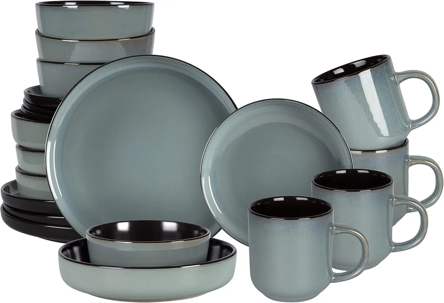 Euro-Nordic Stoneware 20pc Dinnerware Set, Reactive Glaze (Green, 20pc Set)
Euro-Nordic Stoneware 20pc Dinnerware Set, Reactive Glaze (Green, 20pc Set)