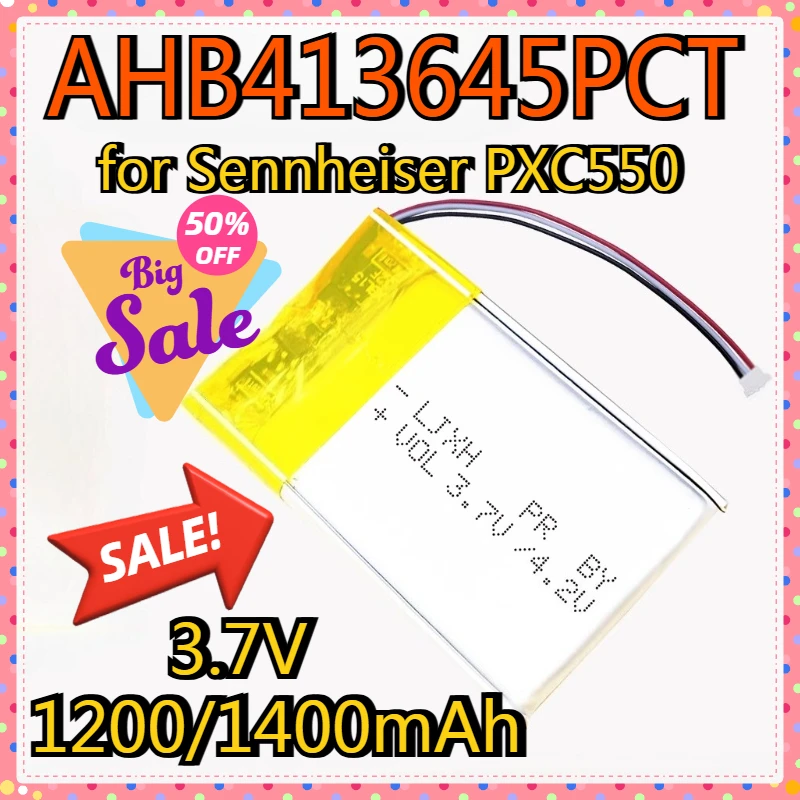 AHB413645PCT Replacement Battery for Sennheiser PXC 550 PXC550 II Noise Cancelling Wireless Bluetooth Headphones 1200/1400mAh
AHB413645PCT Replacement Battery for Sennheiser PXC 550 PXC550 II Noise Cancelling Wireless Bluetooth Headphones 1200/1400mAh