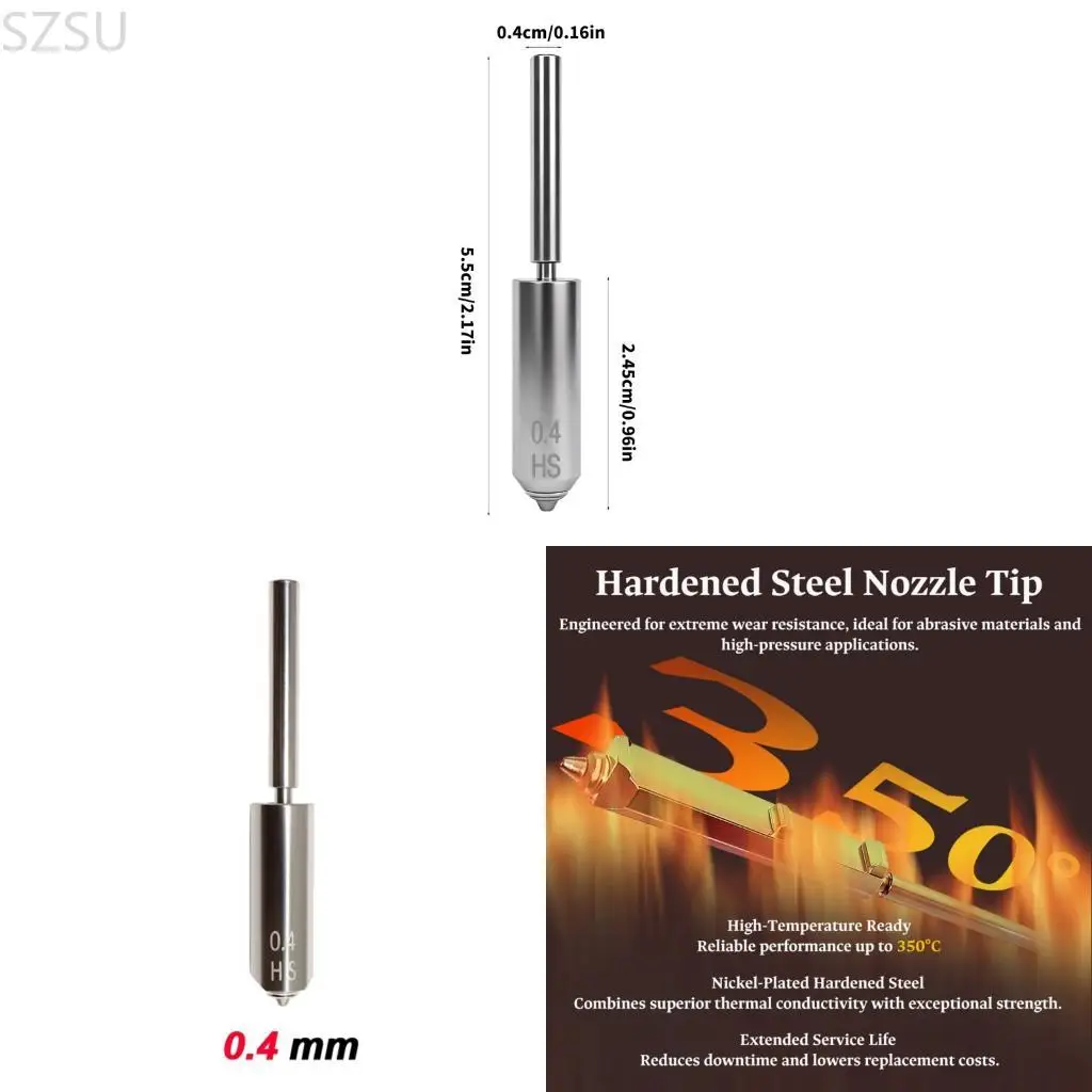 SZSU Replacement Nozzle 0.4mm For S13D Printer All Metal Construction Feature
SZSU Replacement Nozzle 0.4mm For S13D Printer All Metal Construction Feature
