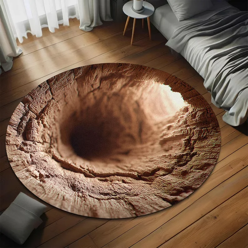 3D Mountain Hole Printed Rug Mountain Tunnel Illusion Round Carpet Rustic Rock 3D Printed Rug Nature Cave Hole Round Area Rug
3D Mountain Hole Printed Rug Mountain Tunnel Illusion Round Carpet Rustic Rock 3D Printed Rug Nature Cave Hole Round Area Rug
