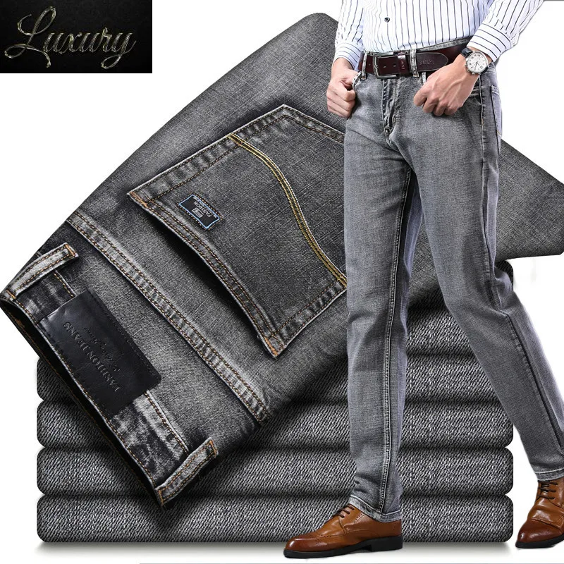 New models thick & thin Men's Stretch-fit Jeans Business Casual Classic Style Fashion Denim Trousers Black Blue Gray Pants
New models thick & thin Men's Stretch-fit Jeans Business Casual Classic Style Fashion Denim Trousers Black Blue Gray Pants