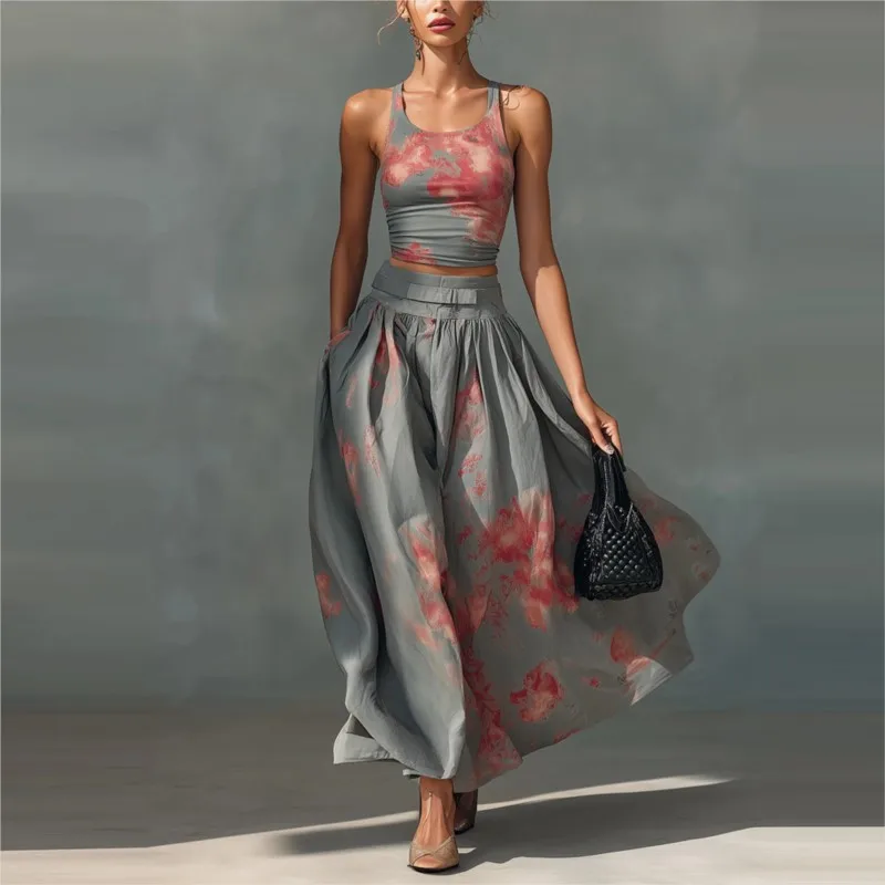 Bohemian Style Print Skirt Two Piece Set Women Sexy Cropped Top High Waist A-line Skirts 2 Piece Sets Casual Vacation Lady Suits
Bohemian Style Print Skirt Two Piece Set Women Sexy Cropped Top High Waist A-line Skirts 2 Piece Sets Casual Vacation Lady Suits
