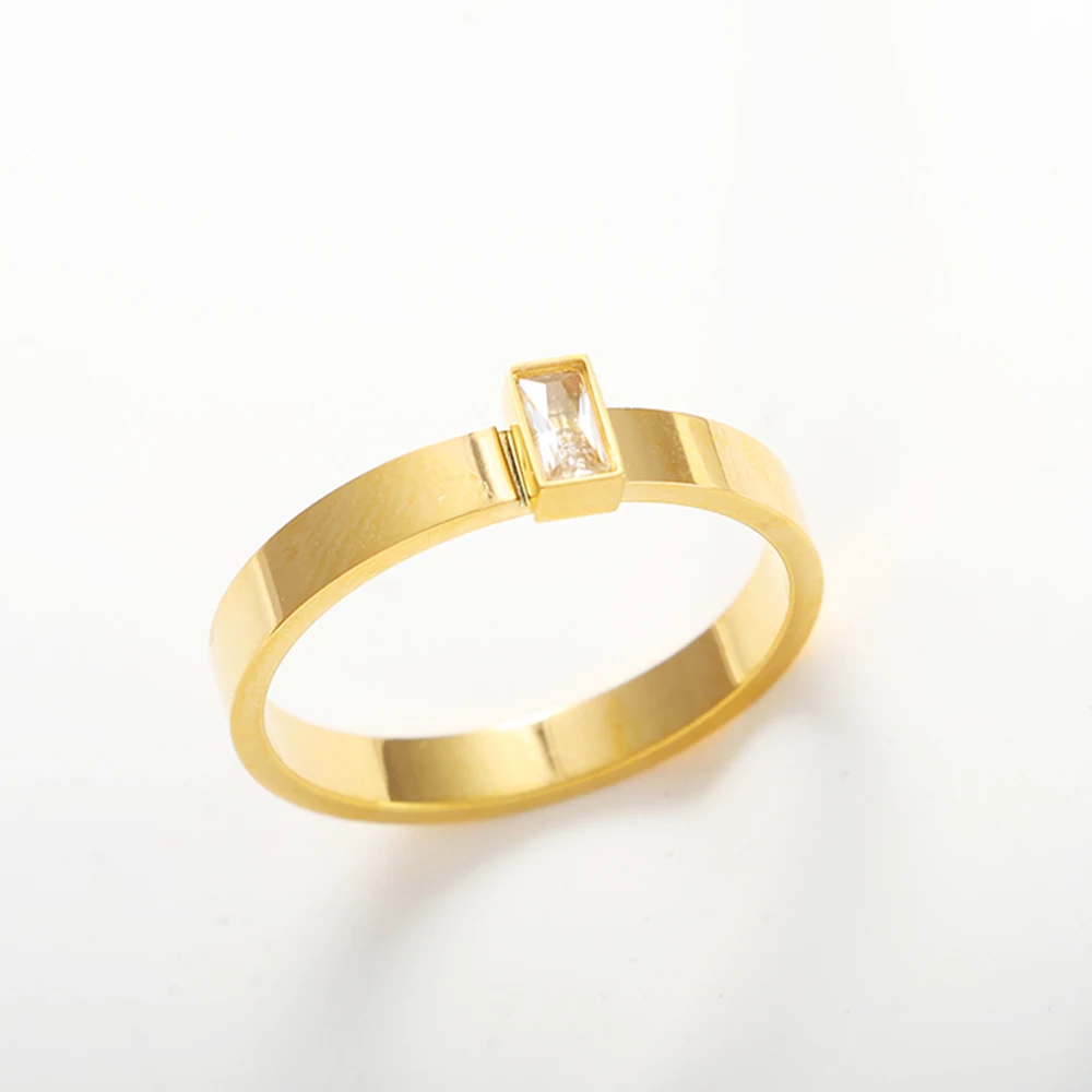 High End Pvd Zircon Ring 316L Stainless Steel Rings for Women Gold Plated Jewelry Gift New Arrival
High End Pvd Zircon Ring 316L Stainless Steel Rings for Women Gold Plated Jewelry Gift New Arrival