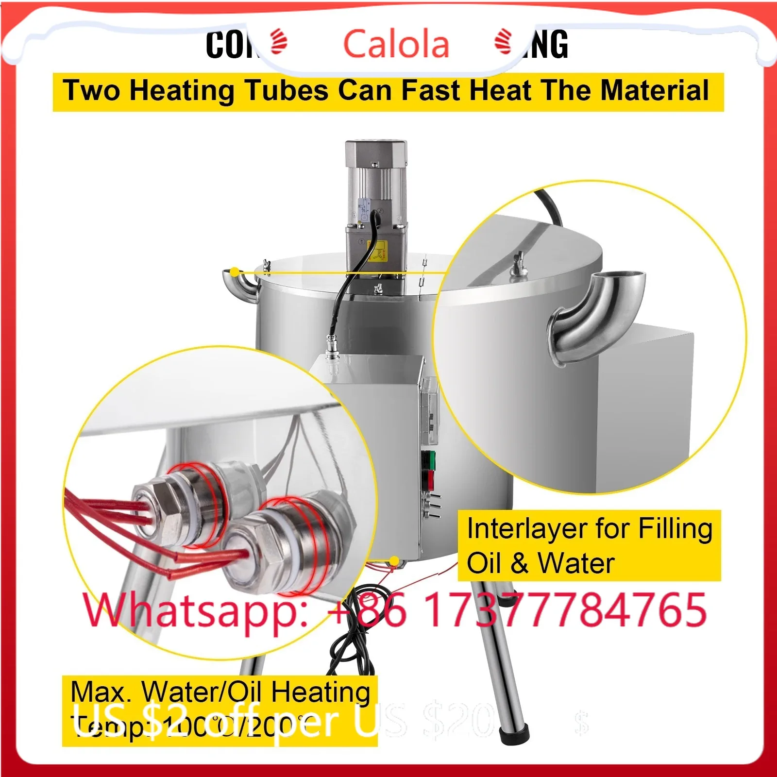 15L 30L Lipstick Filling Machine, Electric Heating Mixing Stirring Tank Liquid Paste Filler 20-30 Bottles Per Minute
15L 30L Lipstick Filling Machine, Electric Heating Mixing Stirring Tank Liquid Paste Filler 20-30 Bottles Per Minute