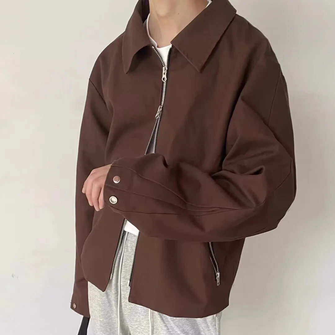 Trendy Detroit Design Double Zipper Workwear Jacket Men's Short American High Street Outerwear Spring Autumn Versatile
Trendy Detroit Design Double Zipper Workwear Jacket Men's Short American High Street Outerwear Spring Autumn Versatile