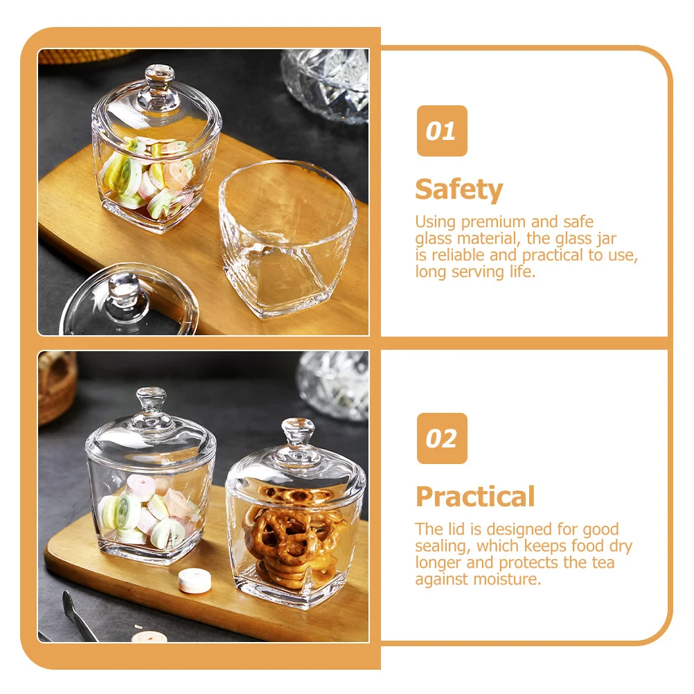 2Pcs Snack Storage Jars Transparent Glass Canisters Airtight Seal Candy Biscuit Food Containers Household Dry Food Holders
2Pcs Snack Storage Jars Transparent Glass Canisters Airtight Seal Candy Biscuit Food Containers Household Dry Food Holders