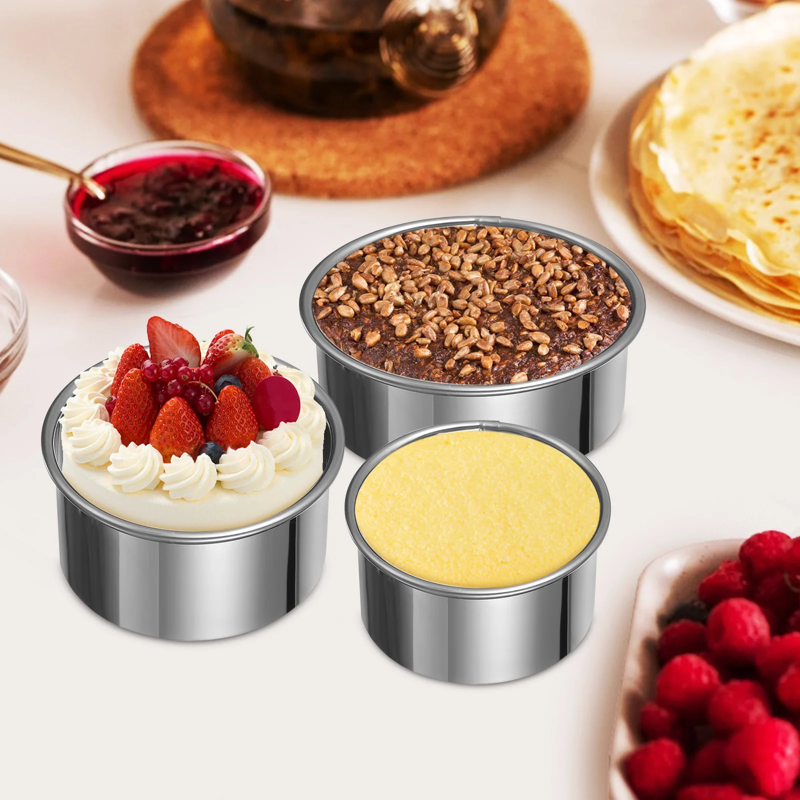 Stainless Steel Mousse Mold Baking Metal Rings Cookery Moulds Cupcake Cooking Tart Muffin Multi-shape Molds 
Stainless Steel Mousse Mold Baking Metal Rings Cookery Moulds Cupcake Cooking Tart Muffin Multi-shape Molds