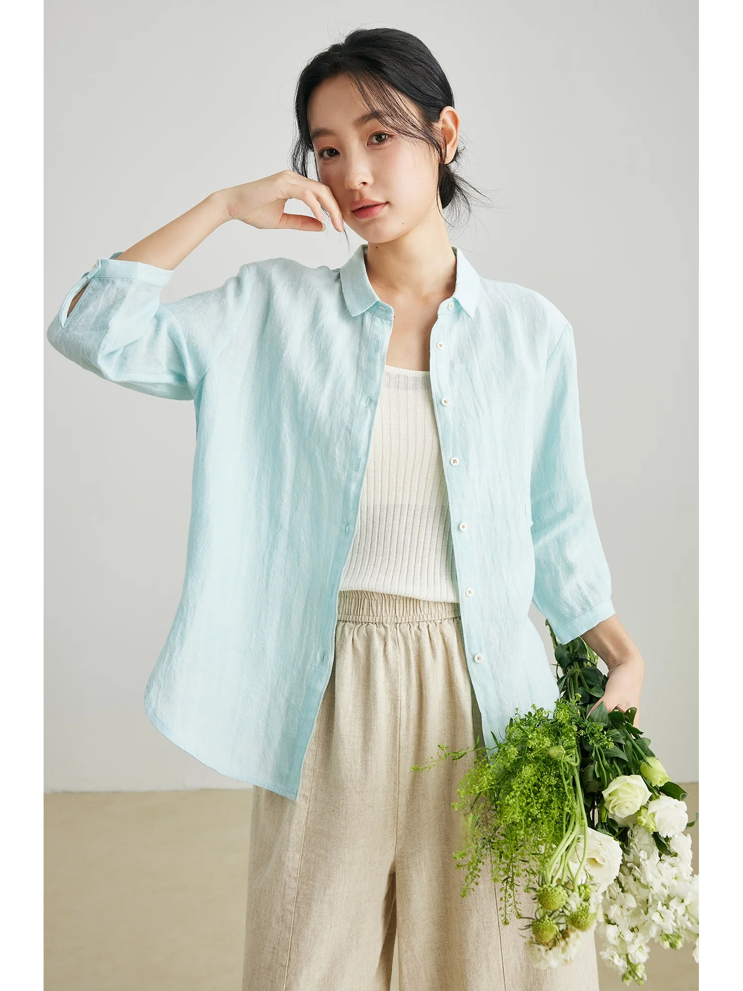 Faion Casual Sle Linen Long Sve irt Women's Simple Versatile High-End Feeling Summer New Arrival Ele Top
Faion Casual Sle Linen Long Sve irt Women's Simple Versatile High-End Feeling Summer New Arrival Ele Top