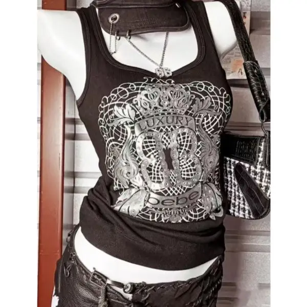 Europe and America Punk Rock Girls Waist Slimming Printed Vest Summer Women's Retro Brown Aesthetic Element Tanks Crop Tops
Europe and America Punk Rock Girls Waist Slimming Printed Vest Summer Women's Retro Brown Aesthetic Element Tanks Crop Tops