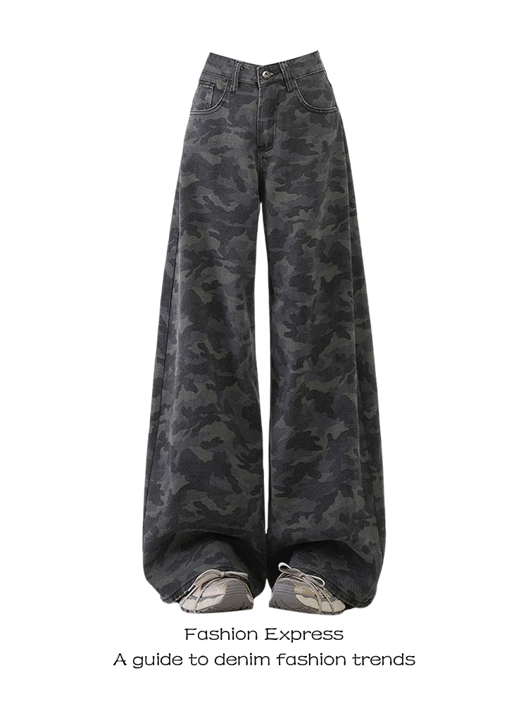 High Waist Straight Leg Wide Leg Pants Women's Denim Jeans Autumn New Style Retro Camouflage High Street Fashion Long Trousers
High Waist Straight Leg Wide Leg Pants Women's Denim Jeans Autumn New Style Retro Camouflage High Street Fashion Long Trousers
