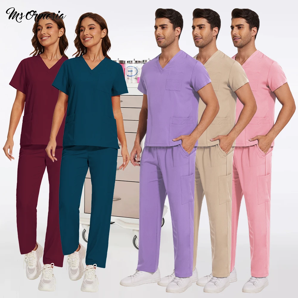 Women's Clinical Work Suit Men's Nursing Scrubs Set Unisex Elastic Top Straight Pants Hospital Uniforms Multicolor Medical Nurse
Women's Clinical Work Suit Men's Nursing Scrubs Set Unisex Elastic Top Straight Pants Hospital Uniforms Multicolor Medical Nurse