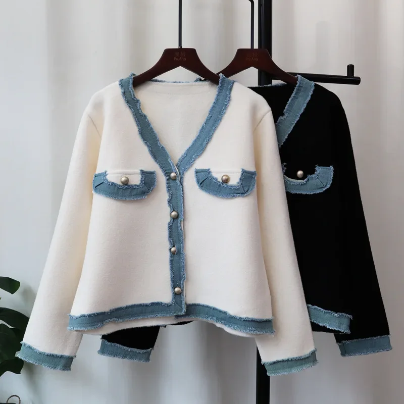 Women Sweaters Coats Cardigan Denim Single Breasted Coat V Neck Full Sleeve Elegant Jackets Maxi Jumpers Cute Autumn Winter
Women Sweaters Coats Cardigan Denim Single Breasted Coat V Neck Full Sleeve Elegant Jackets Maxi Jumpers Cute Autumn Winter