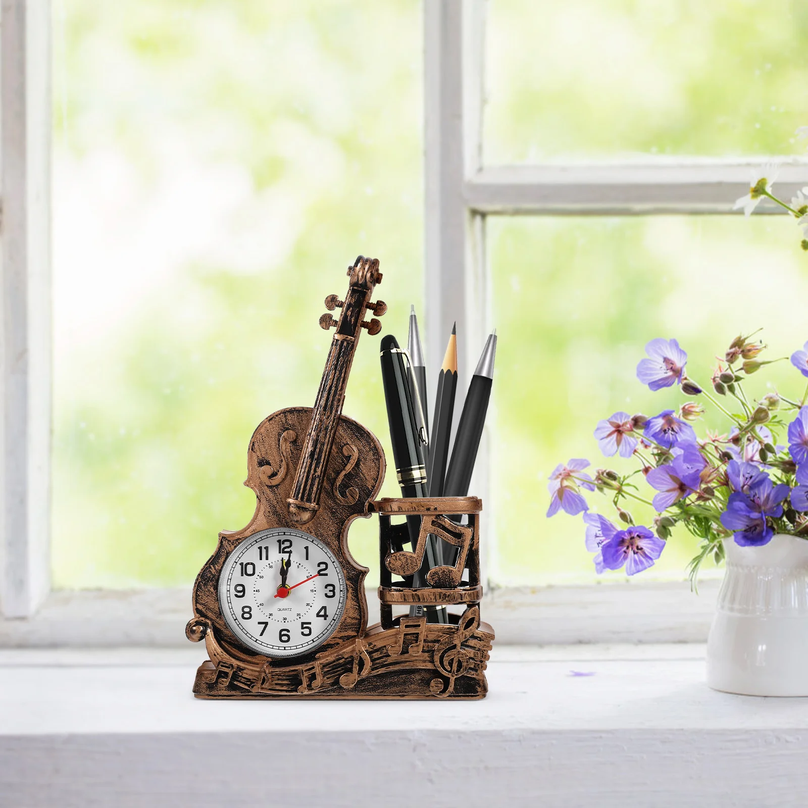 Violin Alarm Clock Desk Tiny Musical Instrument Plastic Figurine Decor Ornament Pen Holder Clock Table Decoration Study Room
Violin Alarm Clock Desk Tiny Musical Instrument Plastic Figurine Decor Ornament Pen Holder Clock Table Decoration Study Room