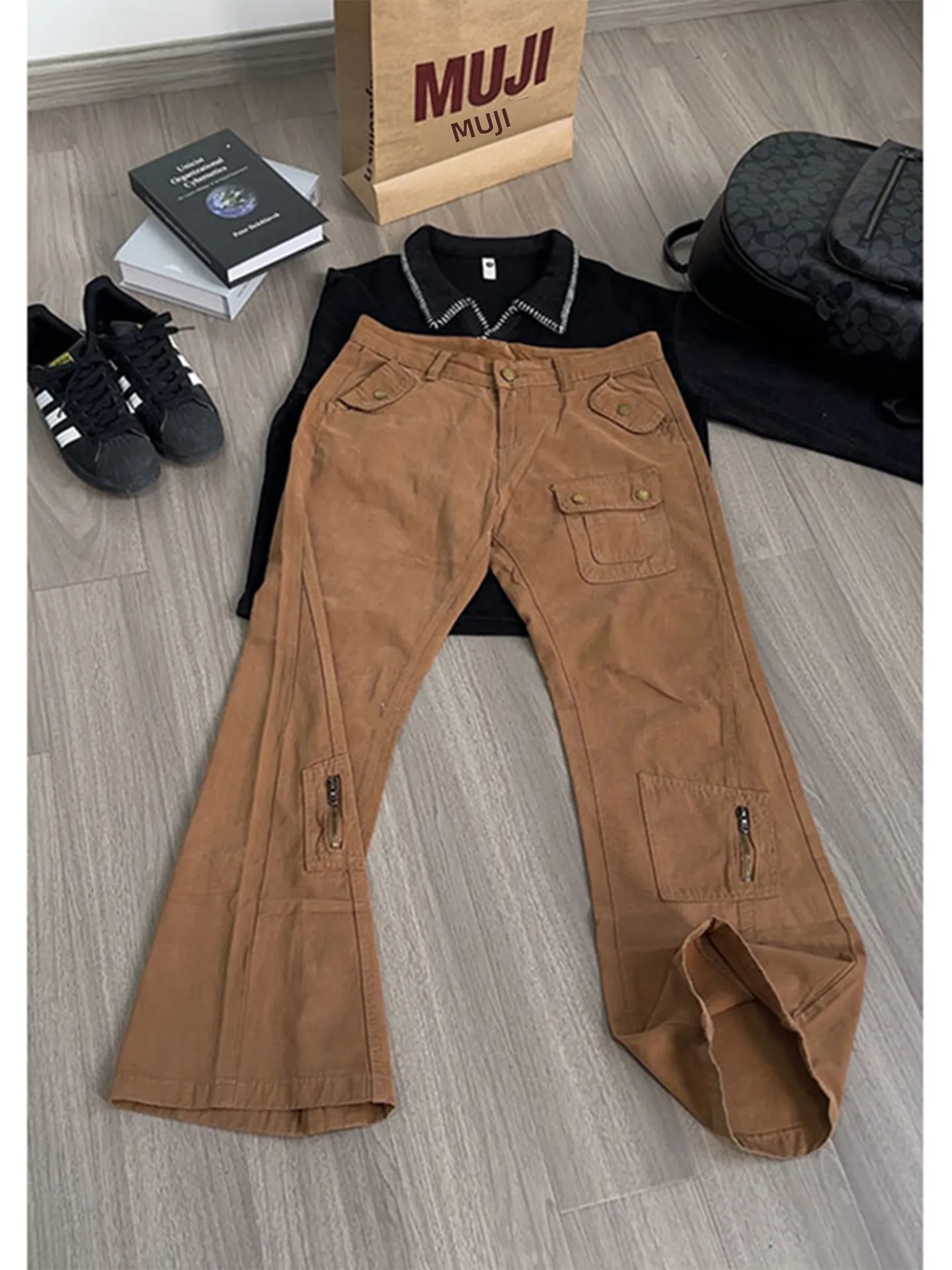 Brown Workwear Jeans Men's Cleanfit American Retro Straight Leg Micro Flared Pants mid Waist Zipper Closure Waterproof Loose Fit
Brown Workwear Jeans Men's Cleanfit American Retro Straight Leg Micro Flared Pants mid Waist Zipper Closure Waterproof Loose Fit