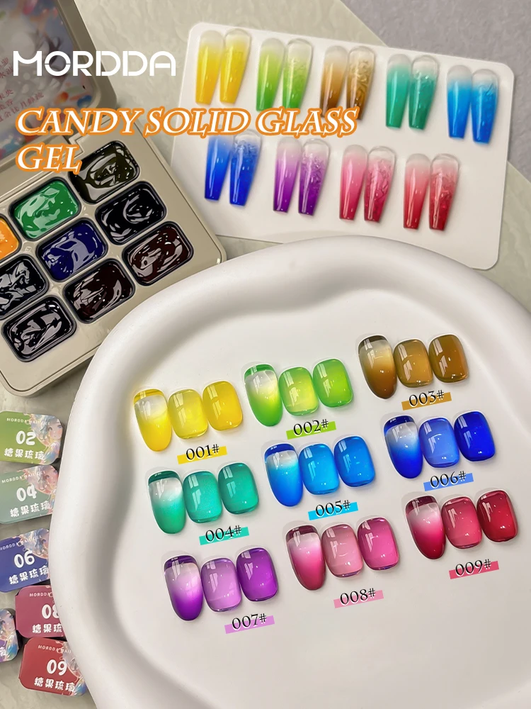 9-colors Candy Solid Glass Adhesive Patter Glue Smudges Canned High Saturation Popular Semi-Solid Nail Polish Glue Nail Salon
9-colors Candy Solid Glass Adhesive Patter Glue Smudges Canned High Saturation Popular Semi-Solid Nail Polish Glue Nail Salon