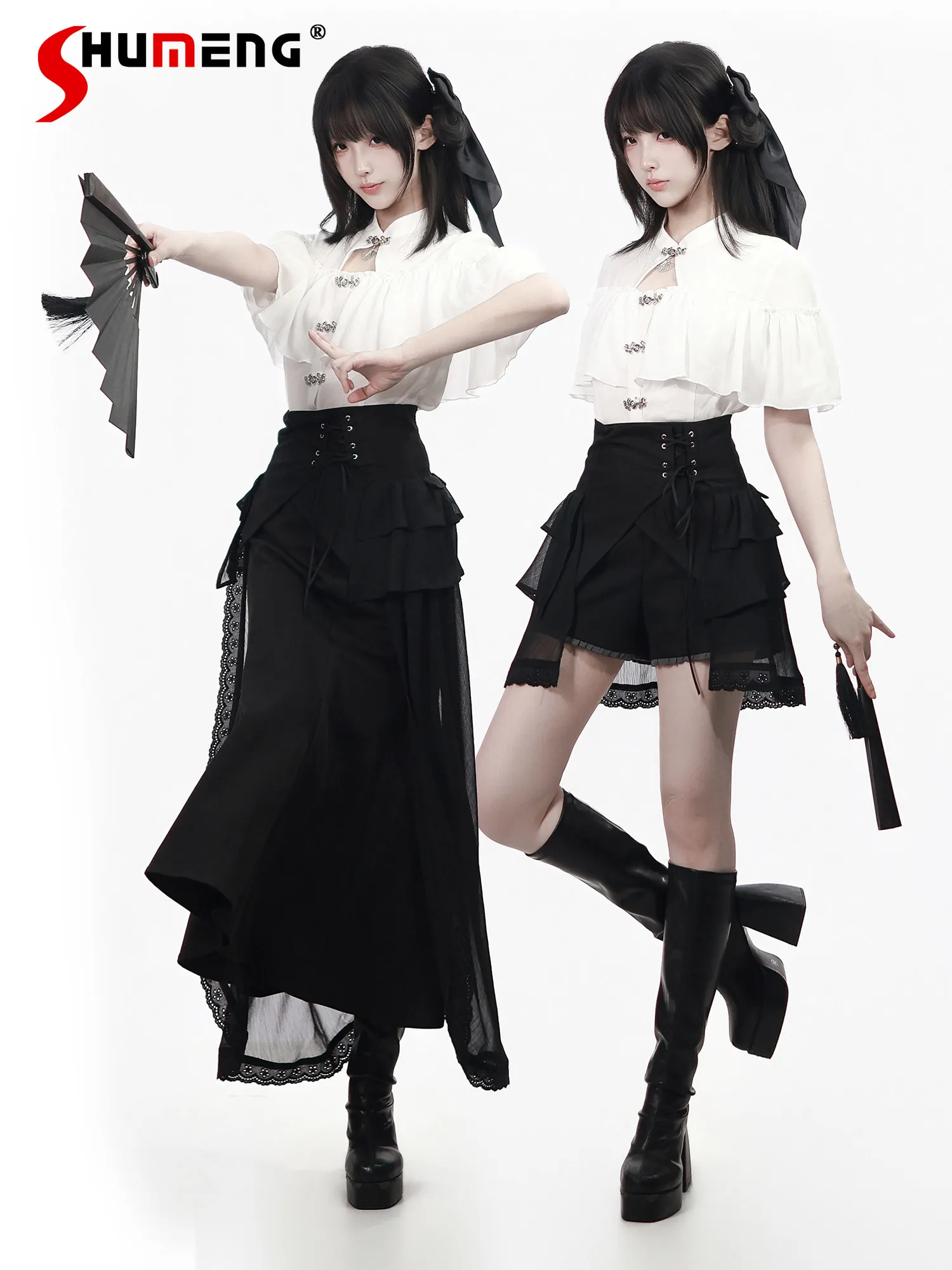 Japanese Sweet Cool Skirt Set Chinese Style 2026 Women's Clothing Summer New Hot Girls Short-sleeved Shirt Skirt Waistband Set
Japanese Sweet Cool Skirt Set Chinese Style 2026 Women's Clothing Summer New Hot Girls Short-sleeved Shirt Skirt Waistband Set