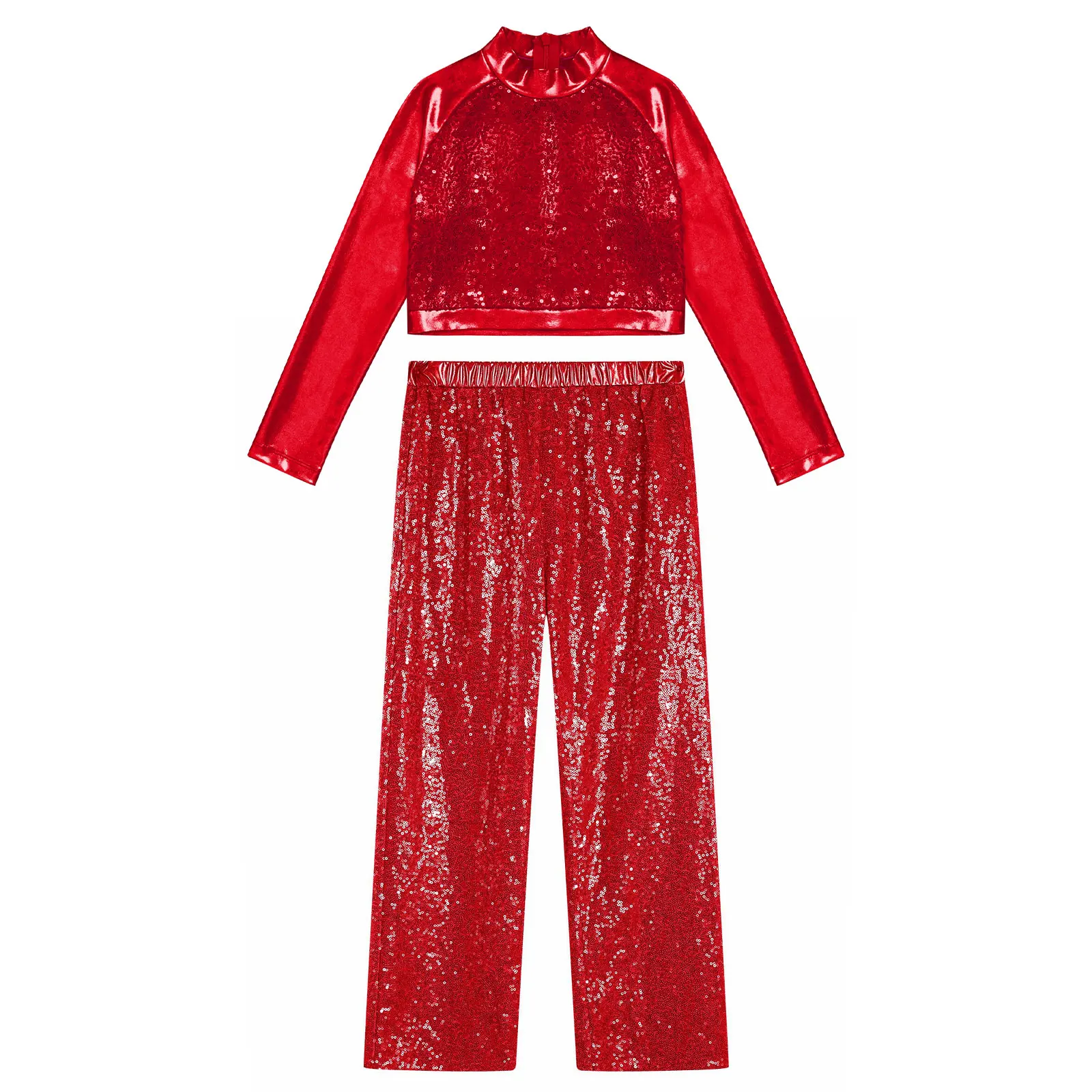 Teens Girls Sparkly Sequins Cha-cha Hip-hop Jazz Modern Street Performance Costume Dancewear Long Sleeve Crop Top with Pants Set
Teens Girls Sparkly Sequins Cha-cha Hip-hop Jazz Modern Street Performance Costume Dancewear Long Sleeve Crop Top with Pants Set