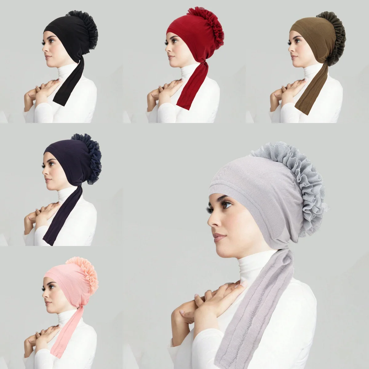 6PCS/Set Women Pre-Tied Turban Hat Hijab Cap Flower Undercap Lace Up Headscarf Bonnet Beanie Hair Loss Headwrap Turbante Mujer
6PCS/Set Women Pre-Tied Turban Hat Hijab Cap Flower Undercap Lace Up Headscarf Bonnet Beanie Hair Loss Headwrap Turbante Mujer